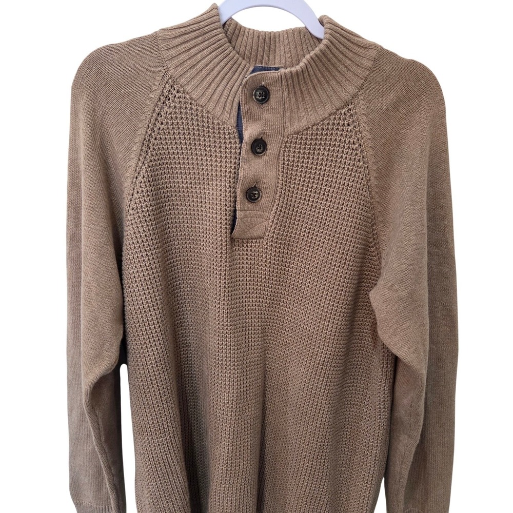 Men's Weatherproof Waffle Knit Mock Sweater, Size Large